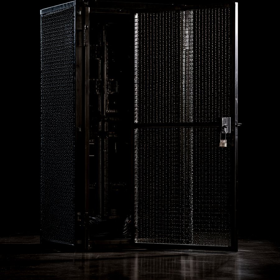 The cage, open